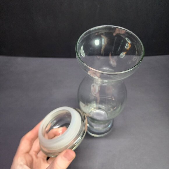 Vintage Clear Glass Bottle Carafe Decanter with Lid 1 Liter 10'' Tall - Picture 5 of 7